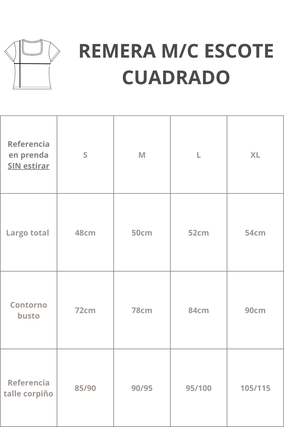 REMERA ESCOTE CUADRADO MANGA CORTA | DOBLE TELA DELANTERA